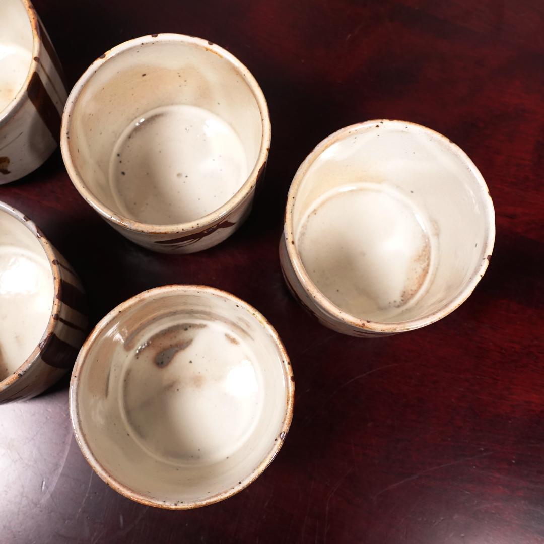 10客での販売可 未使用 13代 中里太郎右衛門 絵粉引唐津 向付 5客 共箱