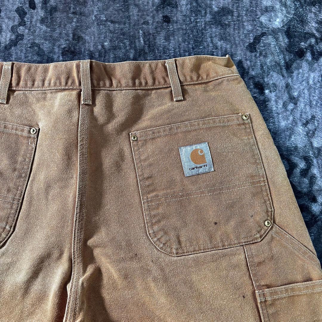 希少ダック地 ダブルニー ペンキ ワークパンツ 古着 一点物 良フェード