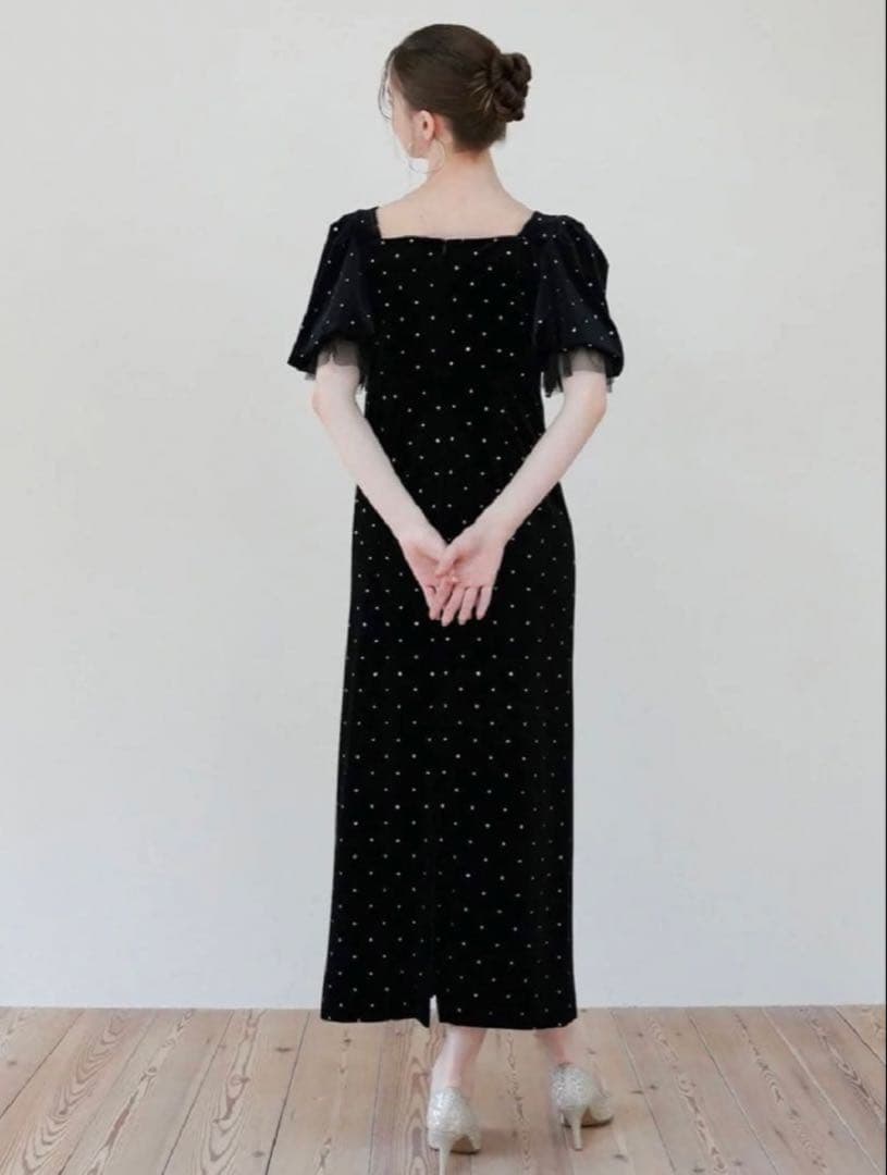 スーツ・フォーマル・ドレス acka bijou dot velours dress