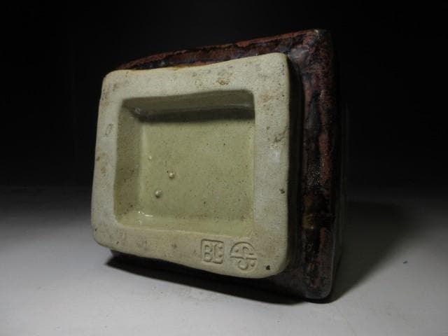 バーナード・リーチ B L 偏壷／共箱／Bernard Howell Leach