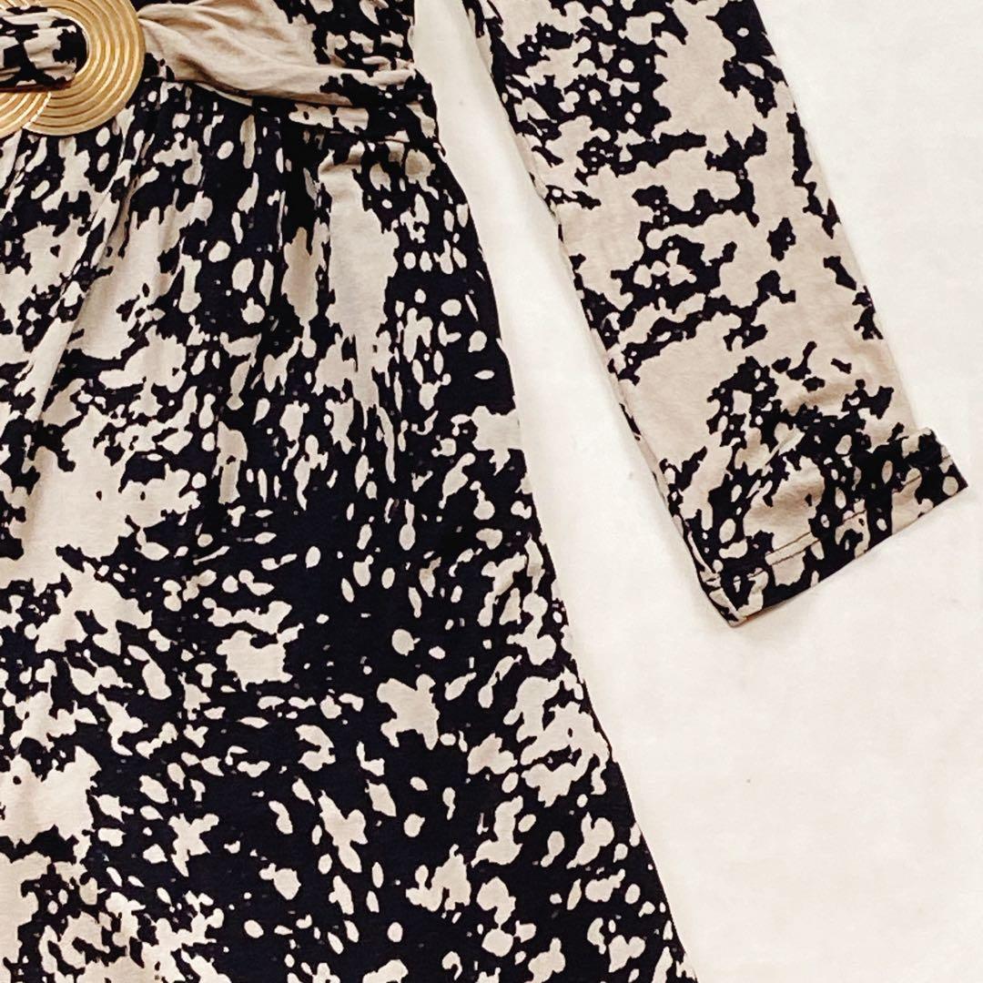 美品 マックスマーラ 白タグ カシュクール マキシ丈ワンピース 総柄