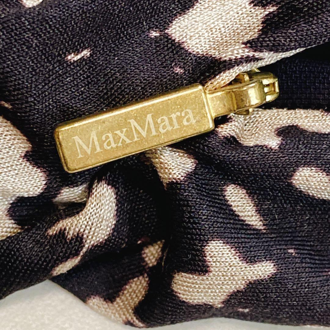 美品 マックスマーラ 白タグ カシュクール マキシ丈ワンピース 総柄