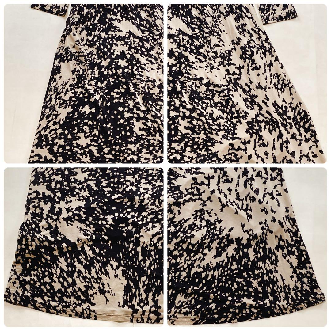 美品 マックスマーラ 白タグ カシュクール マキシ丈ワンピース 総柄