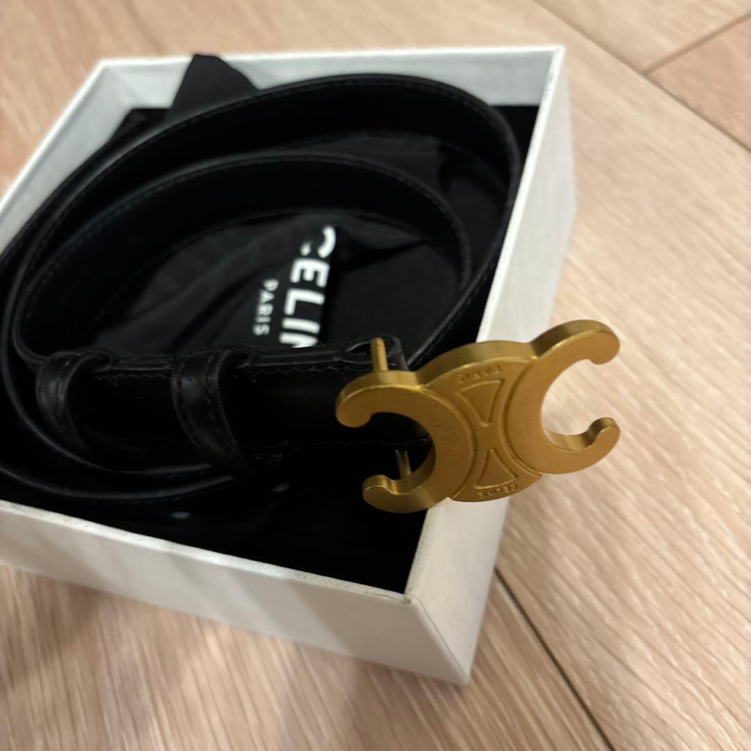 CELINE ブラックレザー ベルト