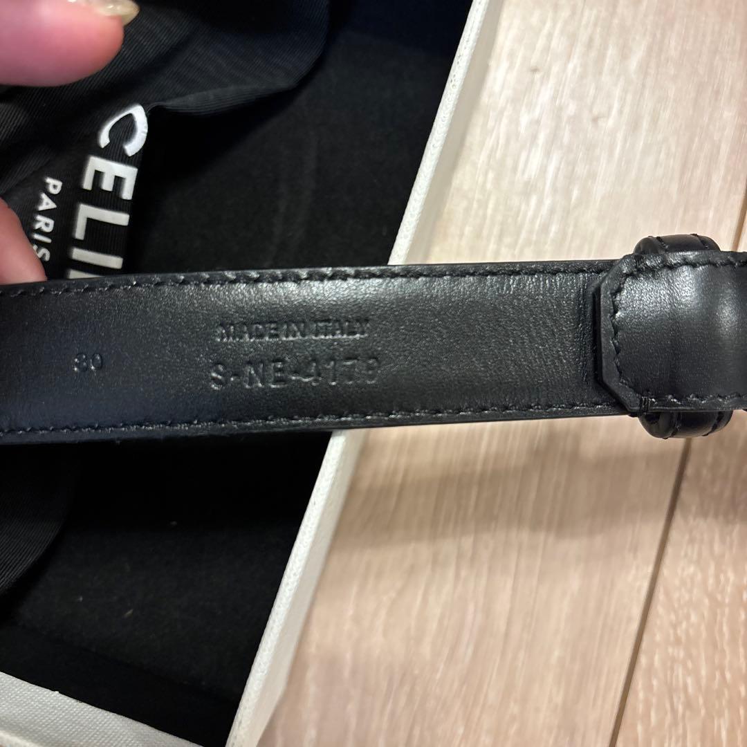 CELINE ブラックレザー ベルト