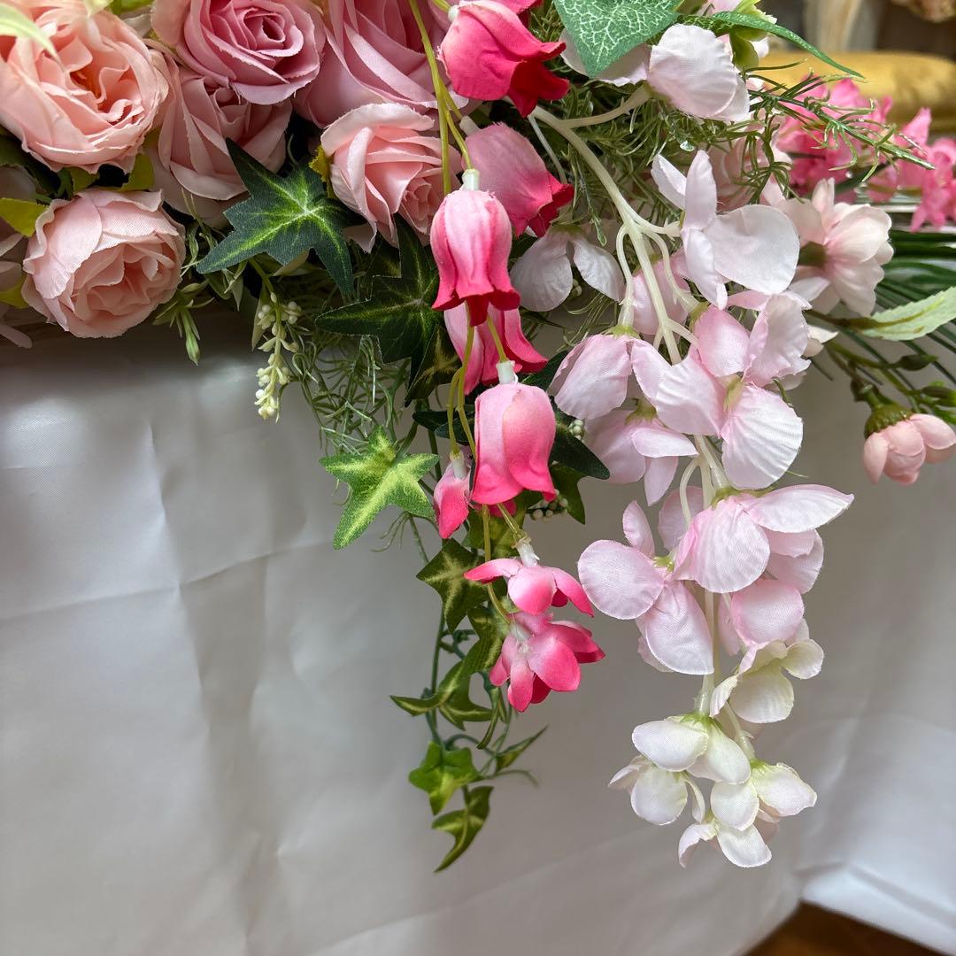 高砂メインテーブル装花 フラワーアレンジメント ご予約済となりました