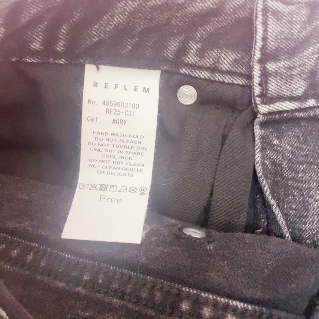め*ぅ様 REFLEM【レフレム】ファー付デニムショーツ グレー