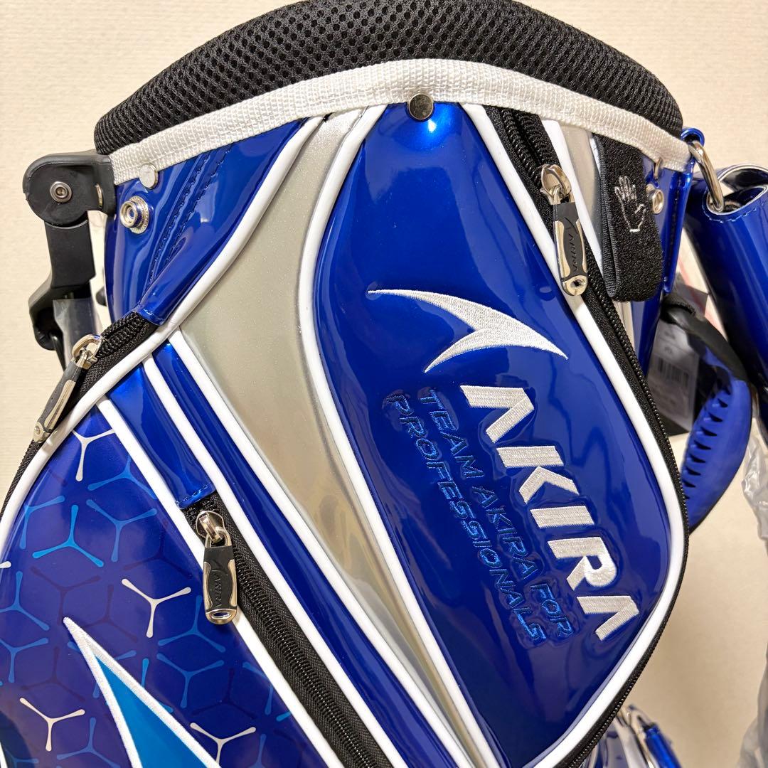 新品｜AKIRA アキラゴルフ　キャディバッグ　スタンド式　ブルー