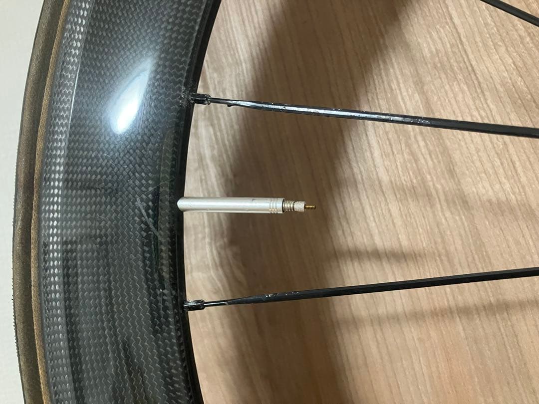 カーボンホイール　700c チューブラー　フロント　クイックリリース付き