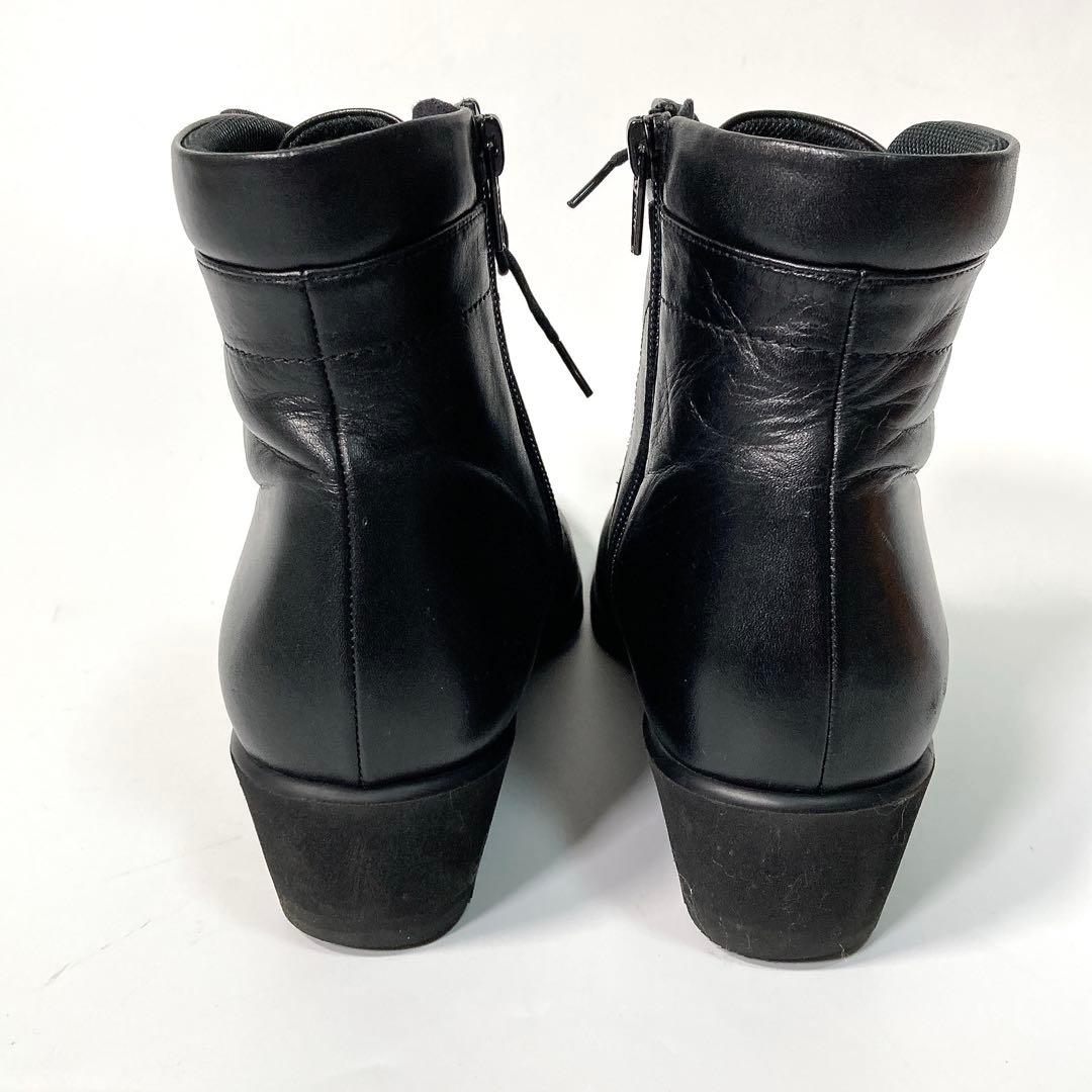 ペダラ アシックスウォーキング ショートブーツ サイドジップ 24cm 3E