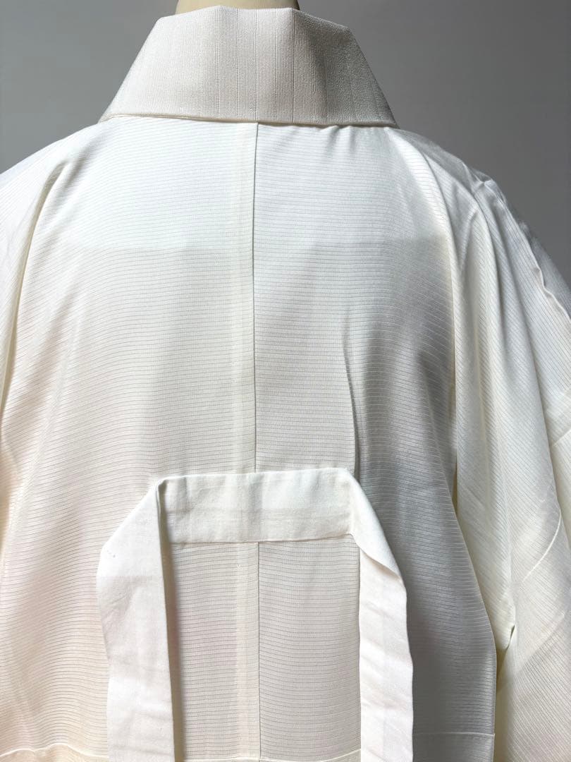 高級　夏用　長襦袢　正絹絽　後ろ紐通し　正絹絽半襟付　裄65袖丈48 新品