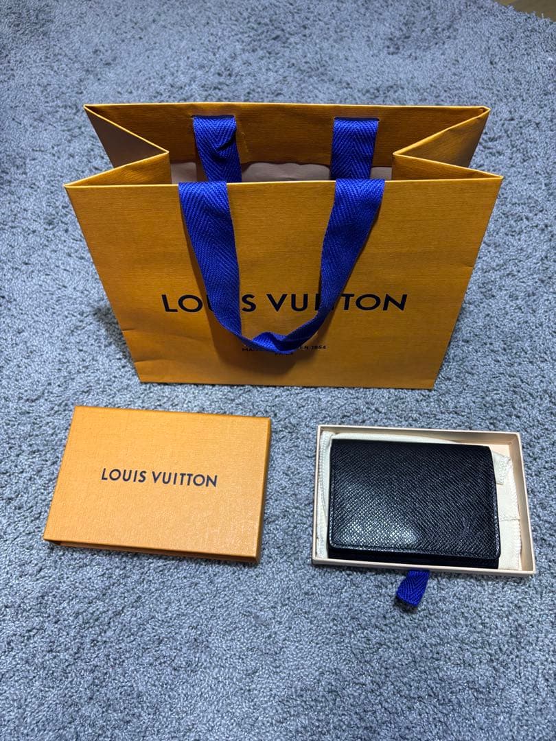 LOUIS VUITTON 名刺入れ ブラック レザー