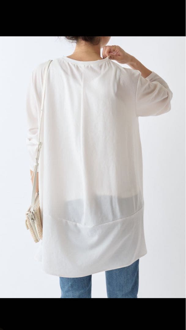 ビアズリー beardsley 後ろドレープTブラウス　0サイズ　未使用