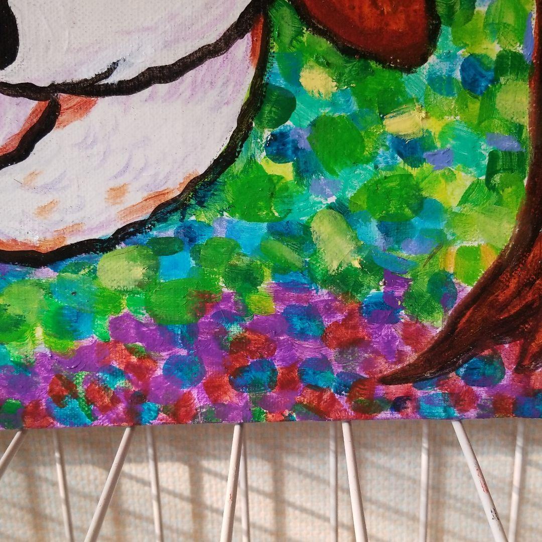 油絵　FUUTA　友だちの卵を守る犬