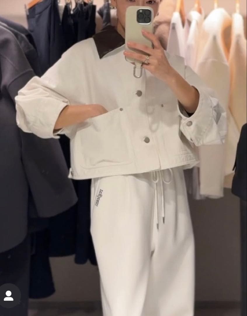 regleam アクセントカラーデニムジャケット ホワイト