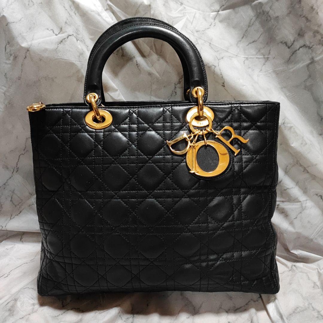 Christian Dior レディディオール カナージュ ラージ RU刻印 黒