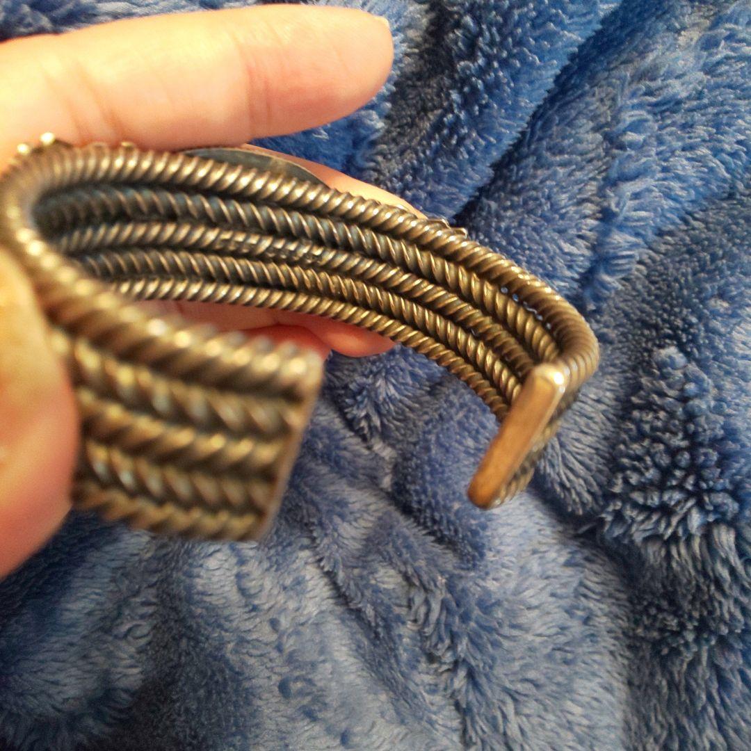 9／10迄価格！ナバホ族ゲイリーリーブス作 シルバーホワイトバッファローバングル