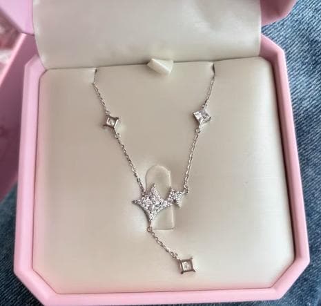 きらきら星シリーズ☆スターライトネックレス レディース シルバ 上品