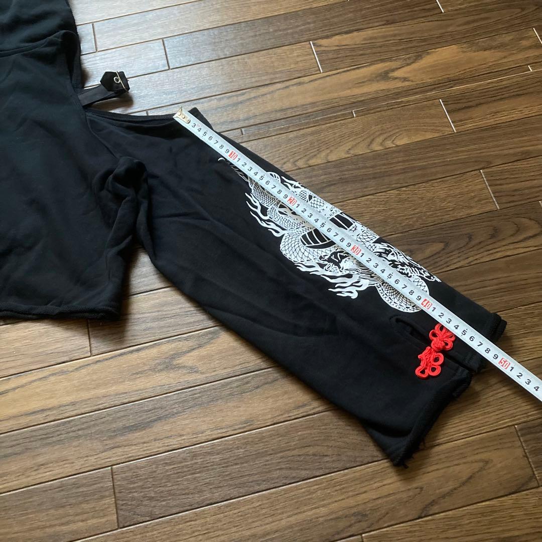 REFLEM レフレム クロップドチャイナパーカー ブラックレッド