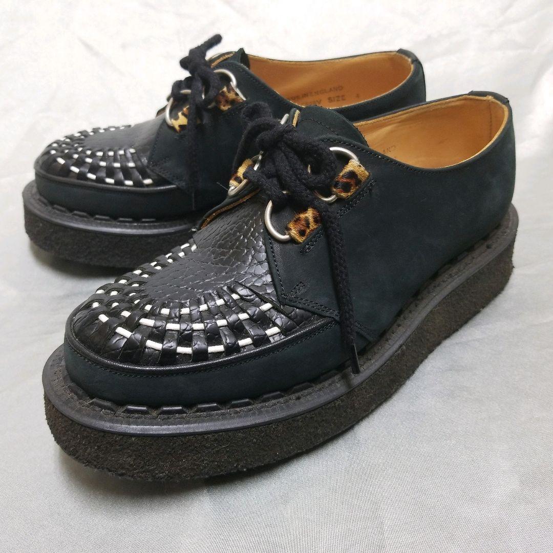 ジョージコックス ギブソン ラバーソール RNA別注 黒 白 レオパード 23