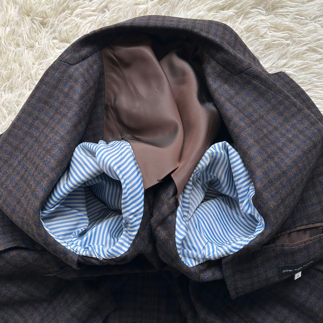 【トウアントゥ】ロロ・ピアーナ　ジャケット　チェック　シルク　カシミヤ