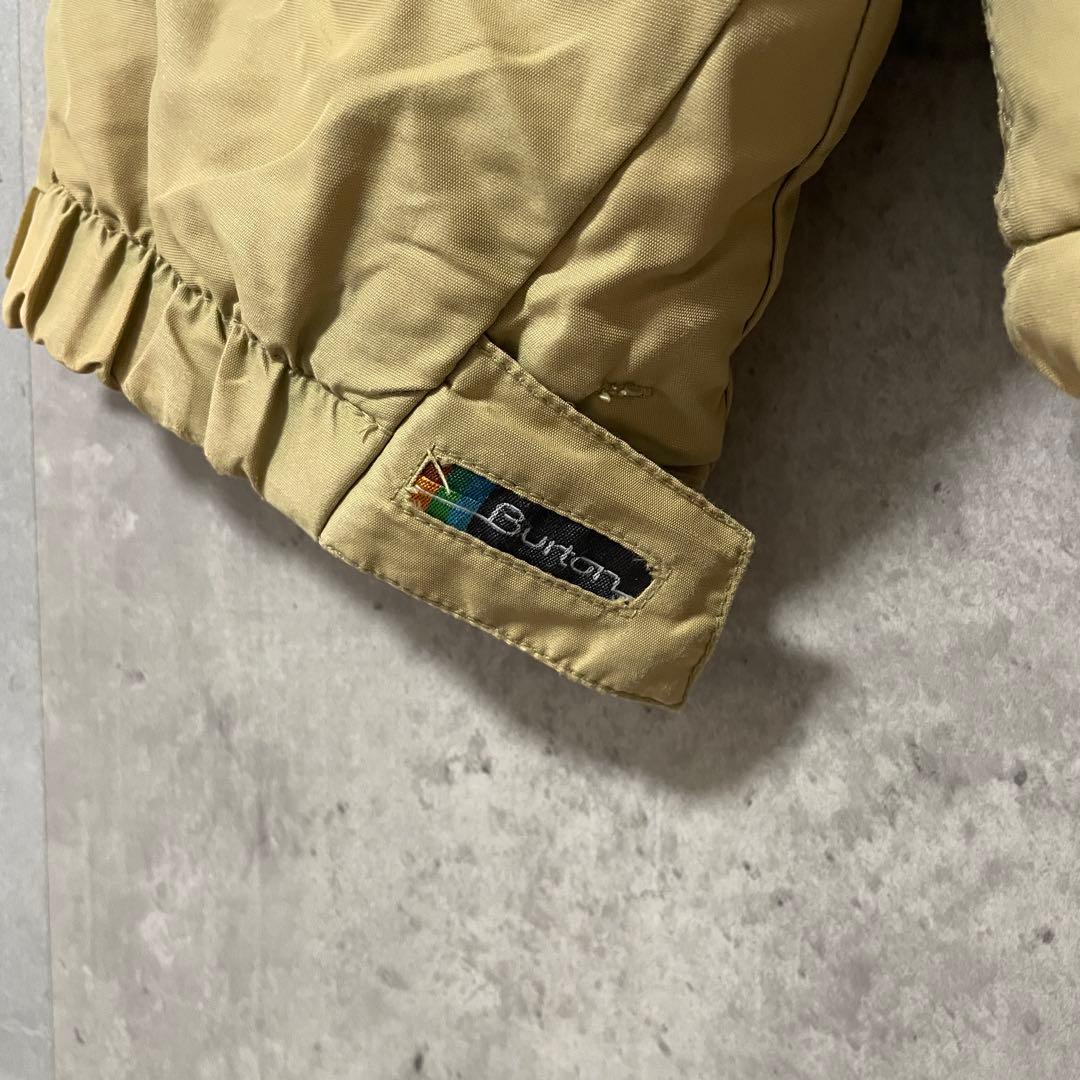 Burtonバートンスキーウェアスノーボードジャケットブルゾンベージュ刺繍ロゴ