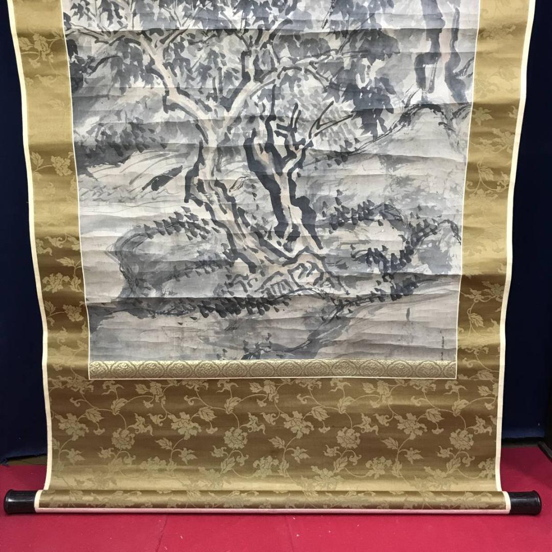 谷文晁/山水人物図/山水図/楼閣山水図/古画/掛軸/名家伝来/AE-132