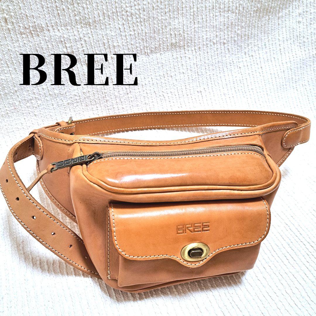 ブリーBREEボディーバッグ　ウェストポーチ　ヌメ革　レザーバッグ　ユニセックス