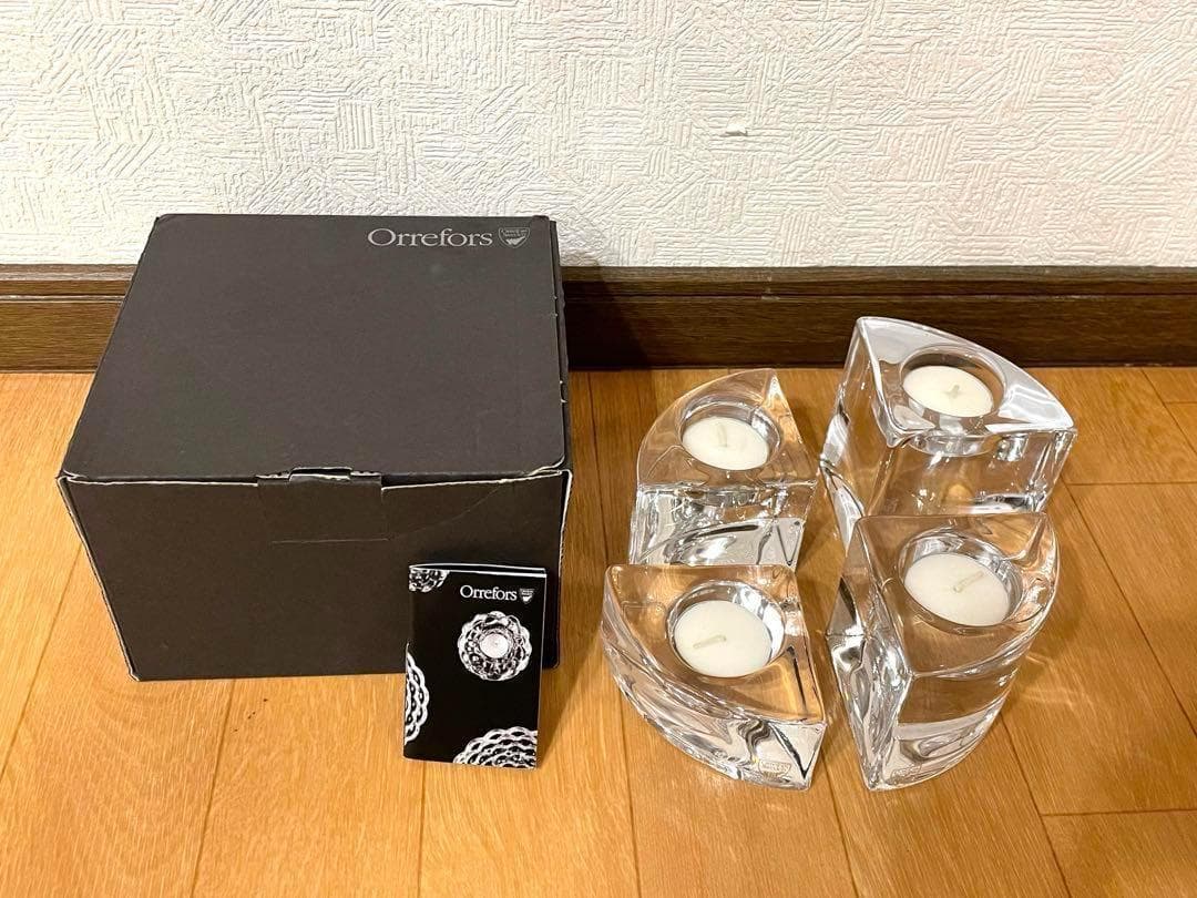 【専用箱】オレフォス キャンドルホルダー カルテット美品 Orrefors