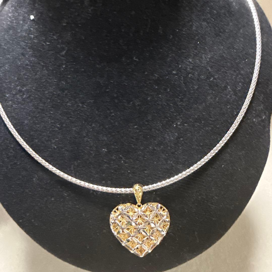 (ベイクドチーズ) 18金wg/yg 2トーンオメガネックレス