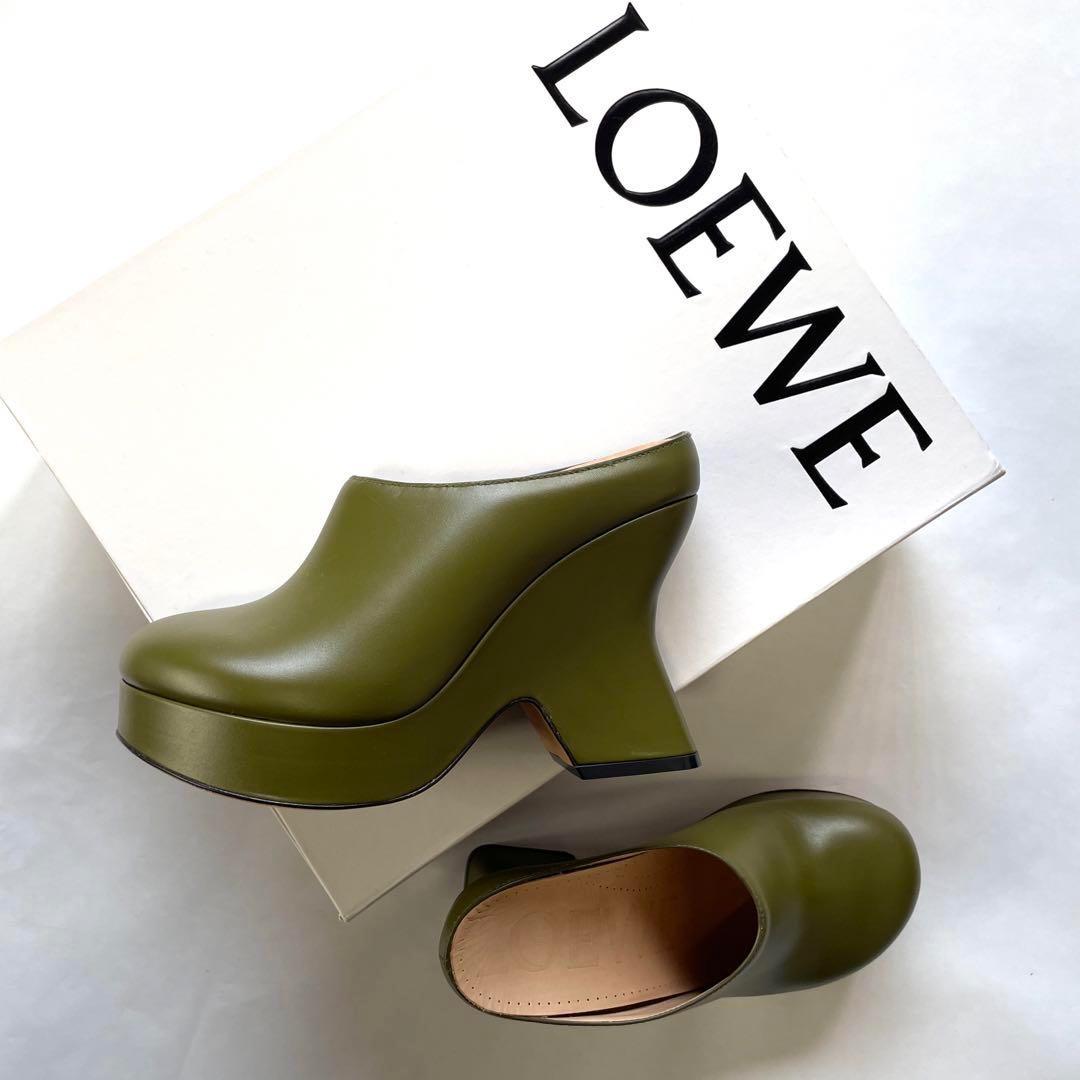 LOEWE テラ ウェッジ クロッグ(オリーブ)