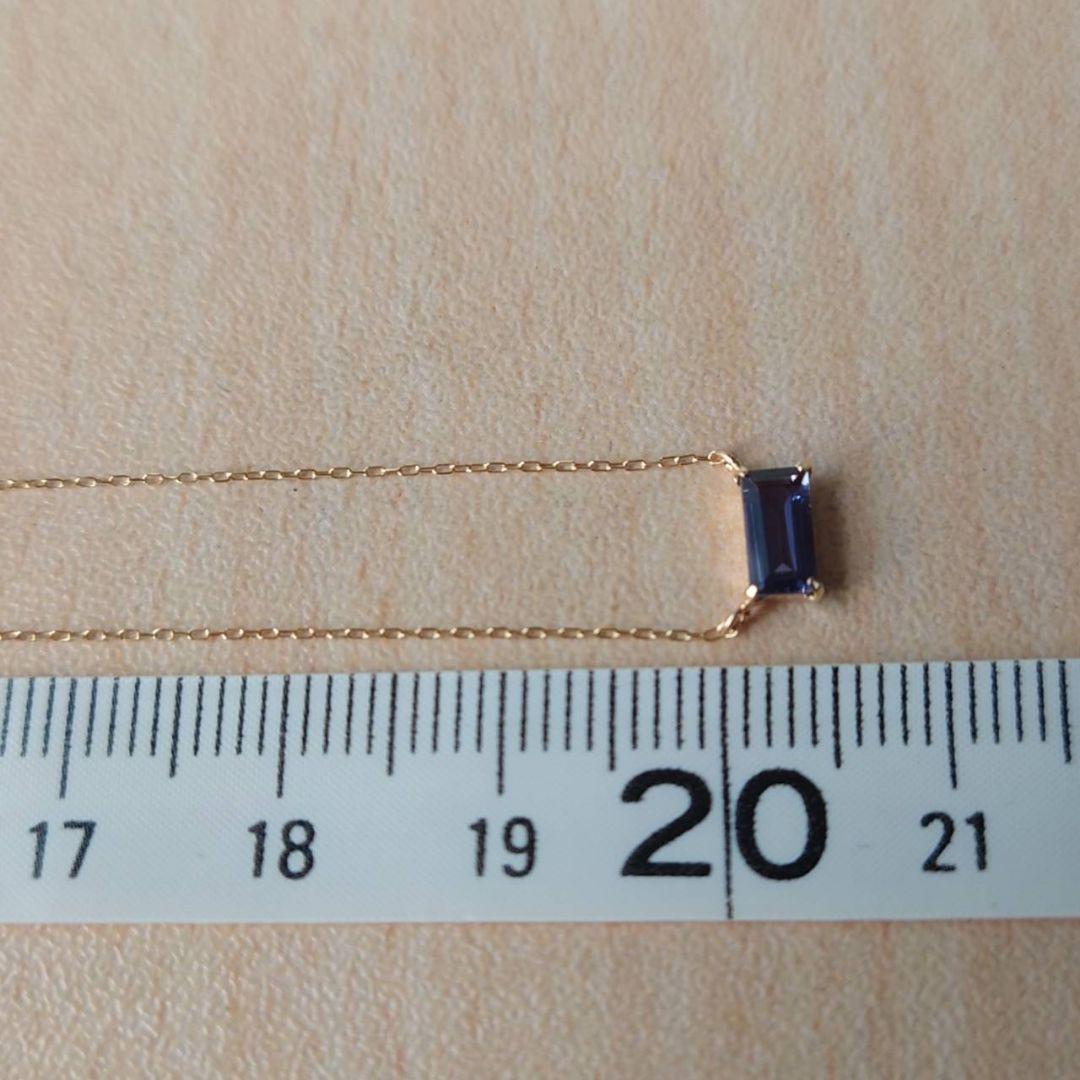 未使用　ツツミ　アイオライト　ネックレス　スクエア　K10