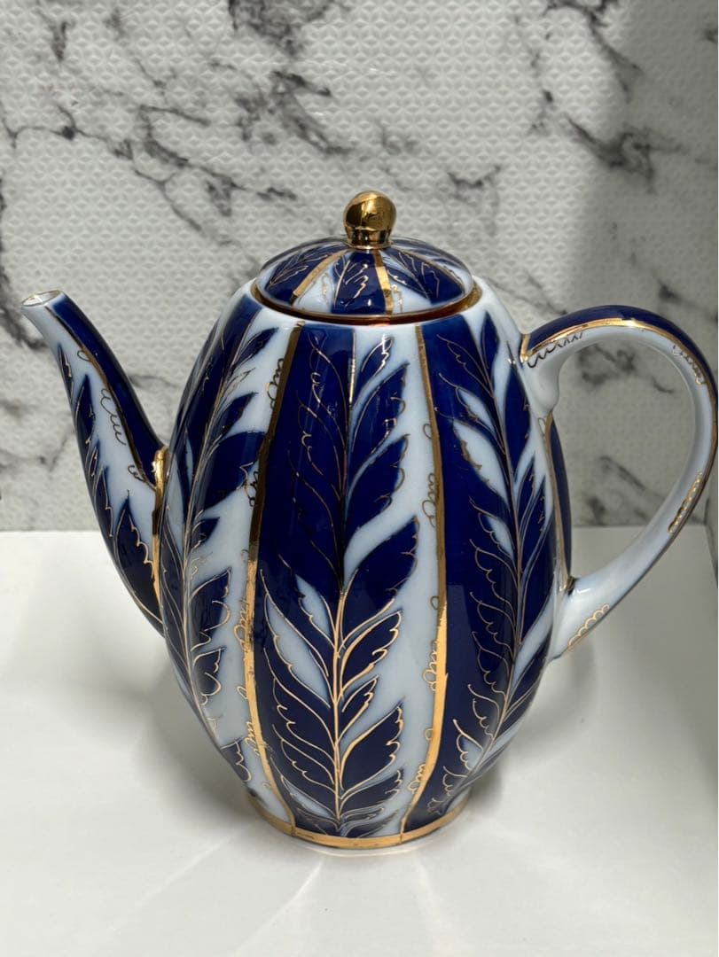 ロシア皇室御用達アンティークロモノーソフインペリアルポーセリン　ティーセット