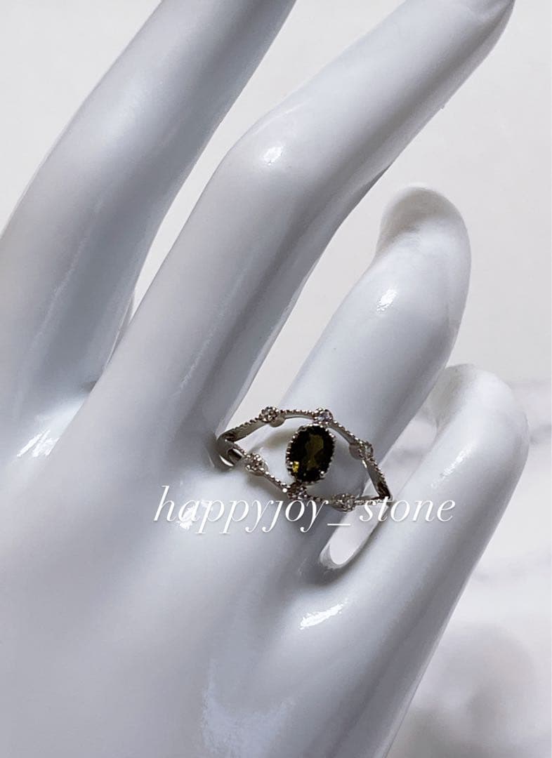 エネルギーの活性化✨☆隕石ガラス　モルダバイト☆S925フリーサイズリング