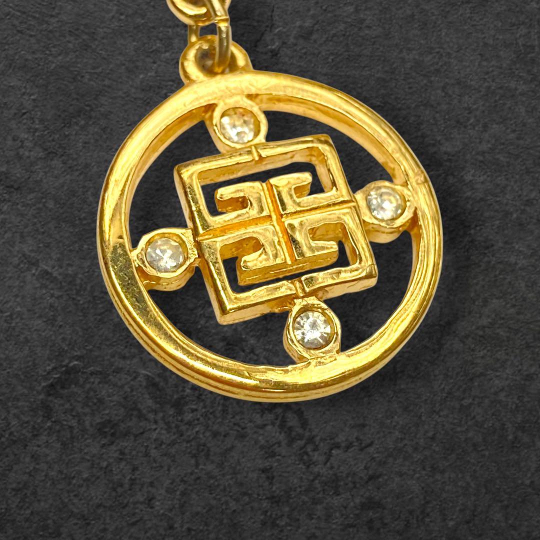 vintage GIVENCHY ロゴ×3チャーム ブローチ ゴールド 206