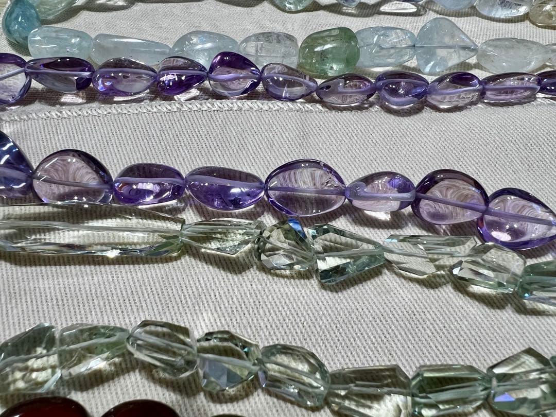 天然石　ネックレス5本セット　留め具（たまご刻・SV925）