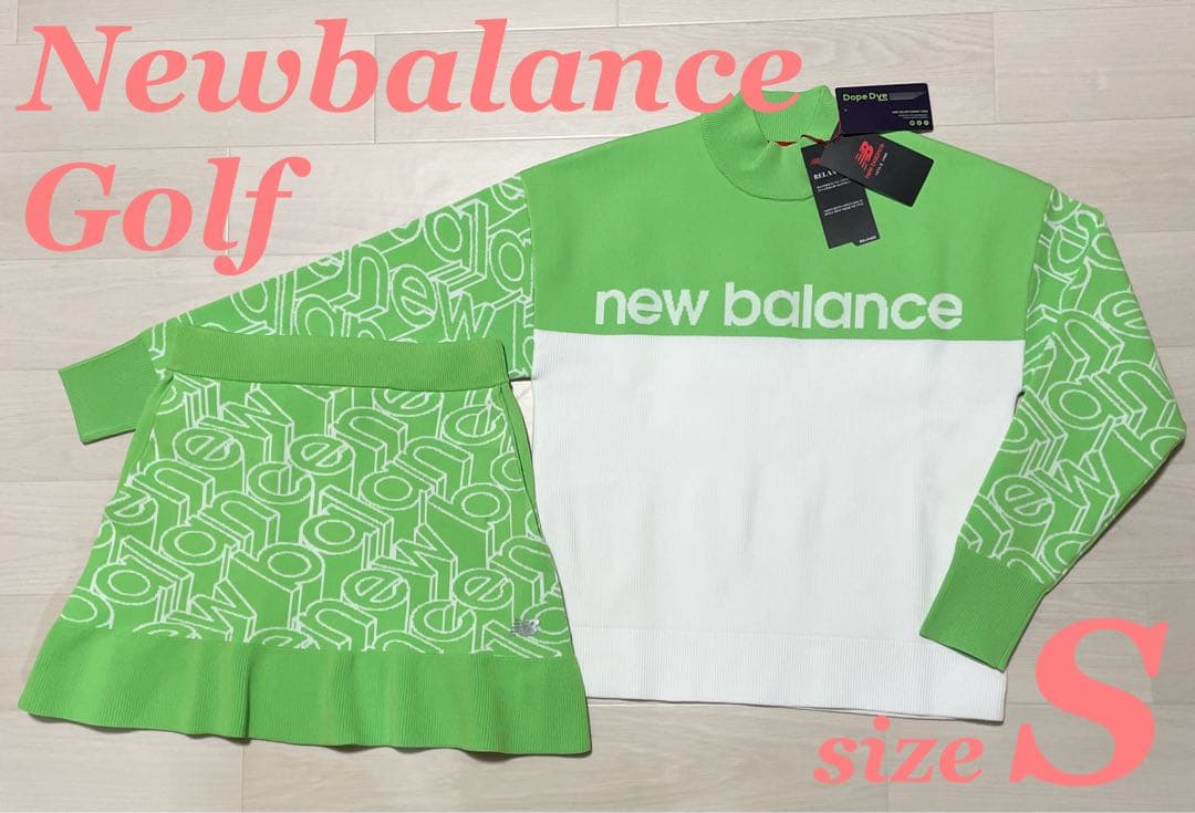 るんるん ニューバランス ゴルフ ロゴ ニットセーター ＆ スカート 上下