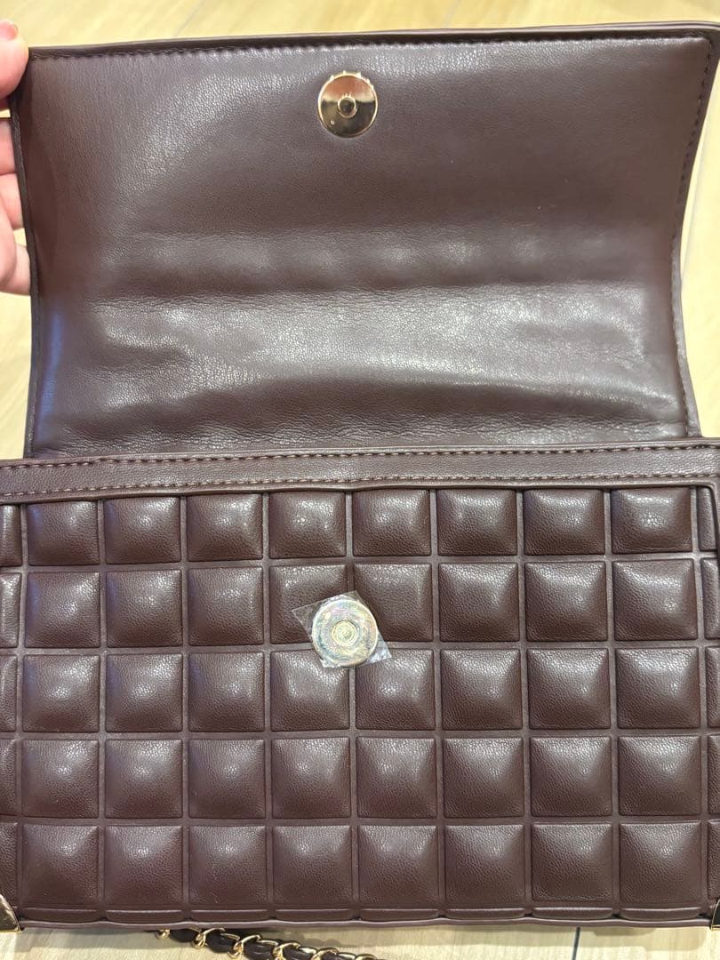 新品！未使用！ チョコレートキルトバッグ＆レザーカードケース