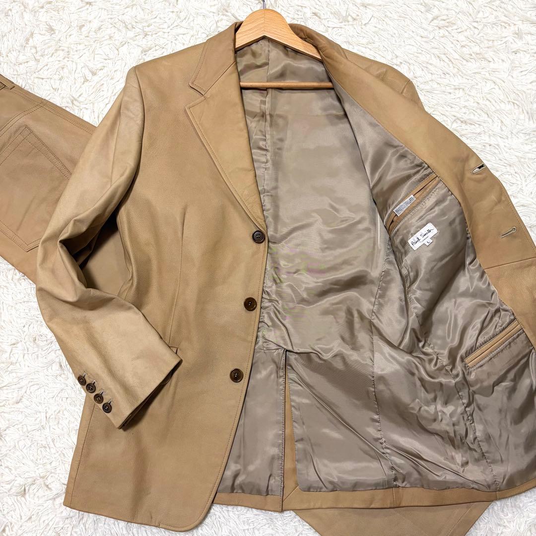 Paul Smith ポールスミス　ラムレザーセットアップテーラードジャケットＬ