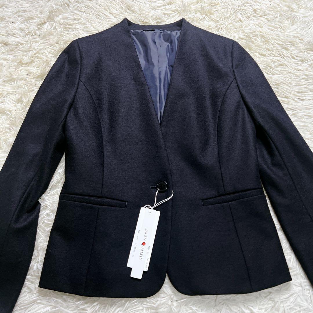 【新品未使用】ザスーツカンパニー ノーカラー ネイビー スーツ セットアップ L