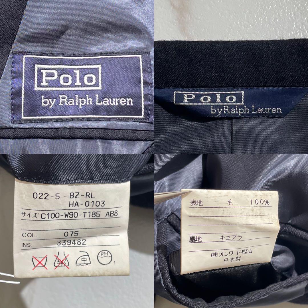 美品/2XL/90s ポロラルフローレン 紺ブレ ダブル 金ボタン 日本製