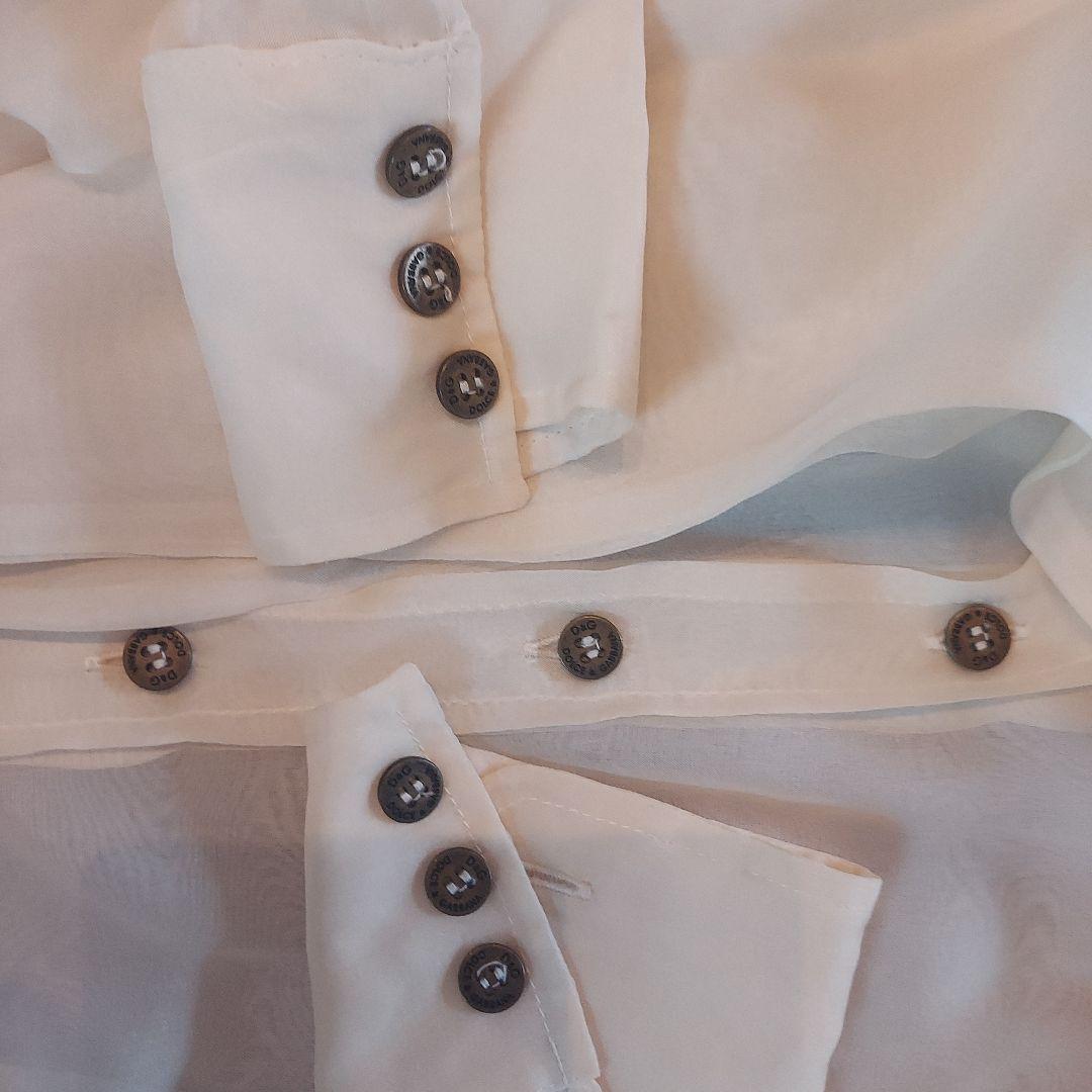 DOLCE&GABBANA シルク シフォン ボウタイ ブラウス アイボリー