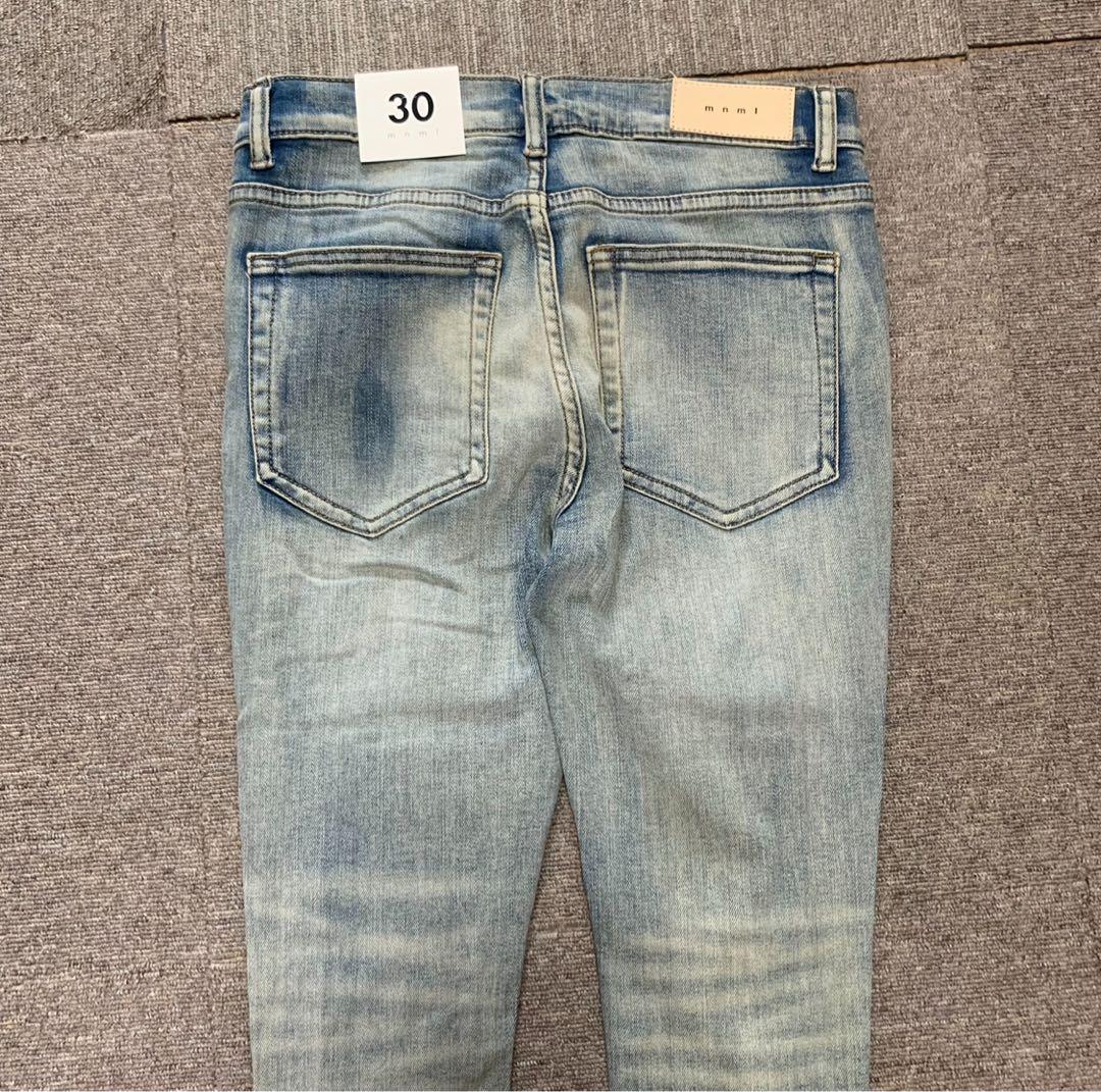 mnml ミニマル【新品未使用品】ラインストーンストレッチスキニーデニム 30