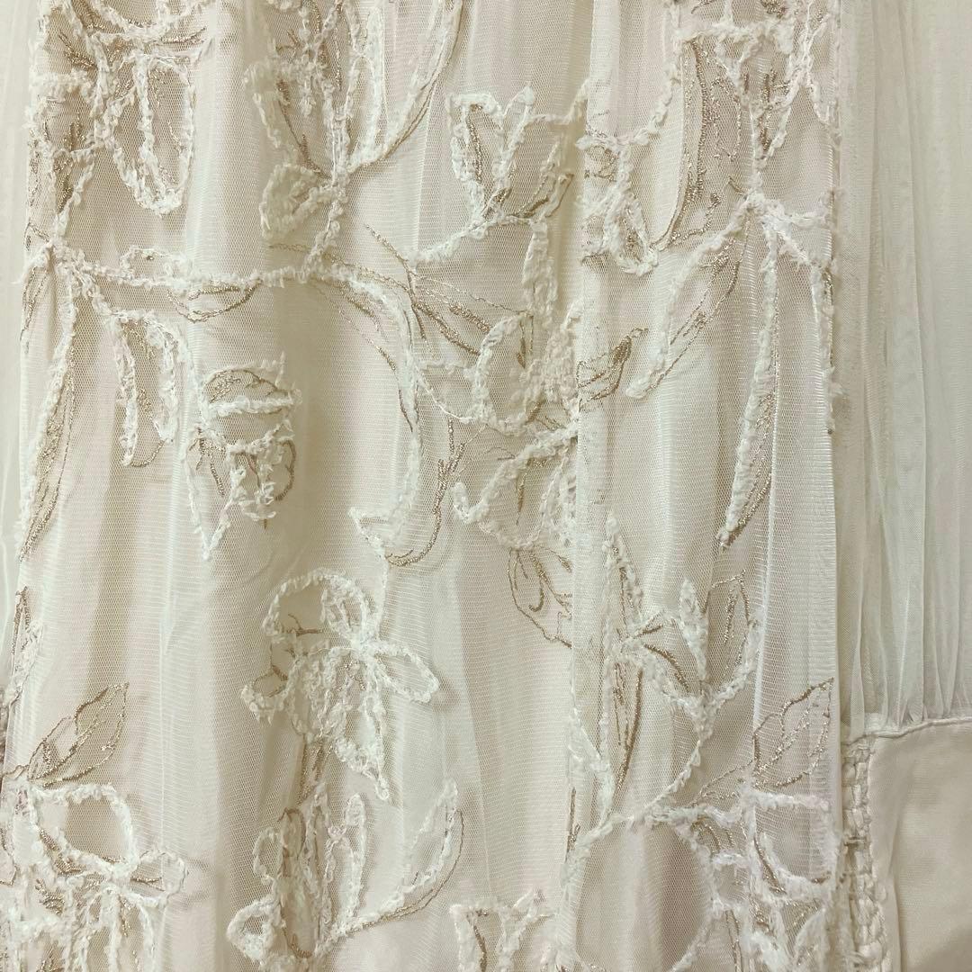 ドリードール　フェザーフラワーチュールドレス オケージョンドレス　エクリュ　M