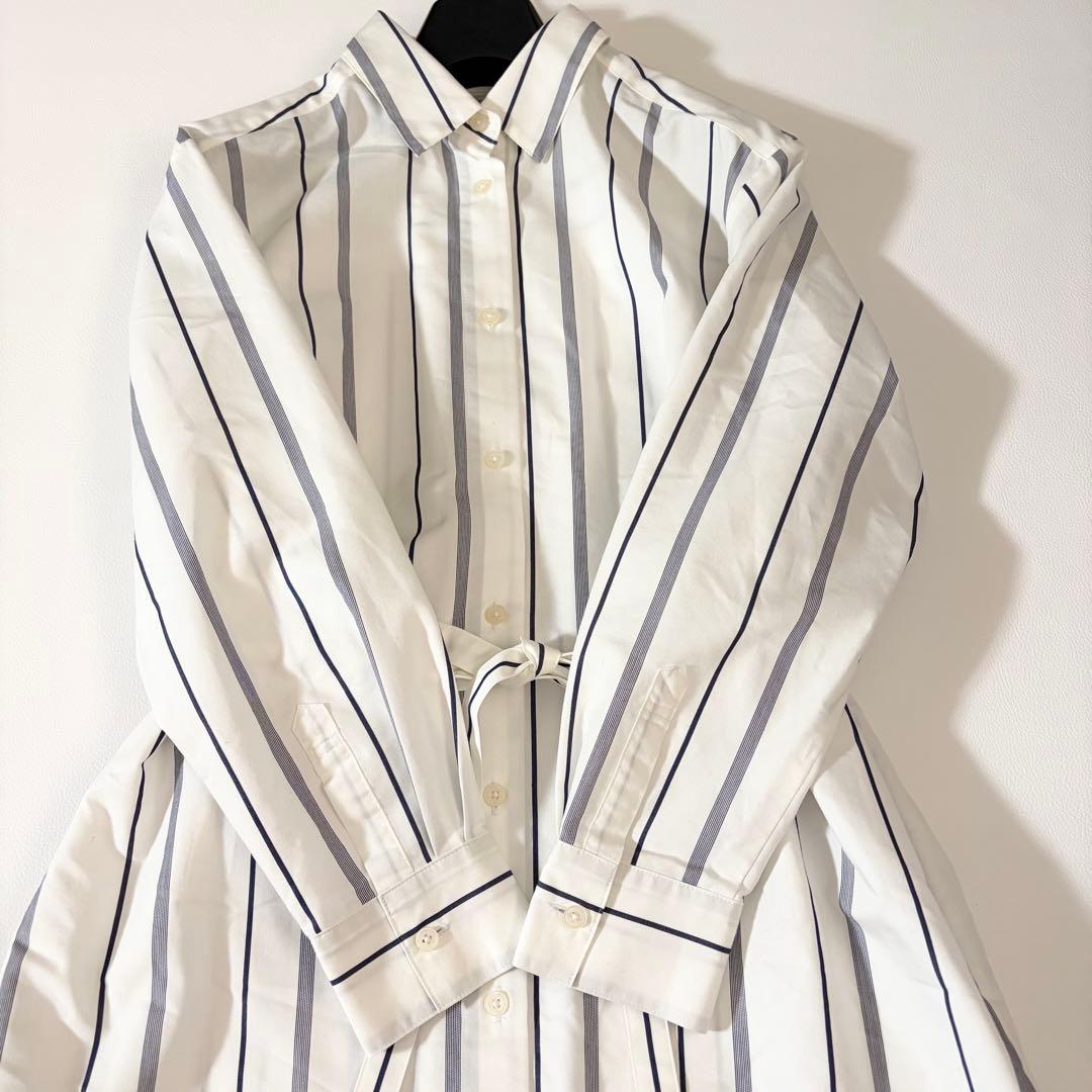 極美品　マッキントッシュフィロソフィー　近年　シャツワンピース　ストライプ