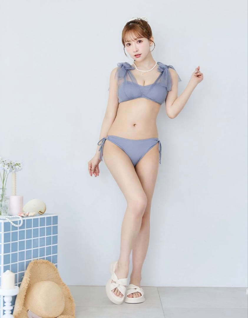 Sugar チュールリボンビキニ 2点セット 青 S