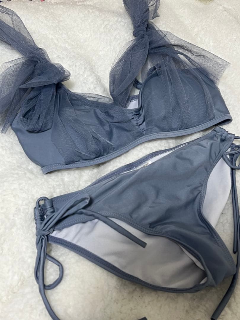 Sugar チュールリボンビキニ 2点セット 青 S