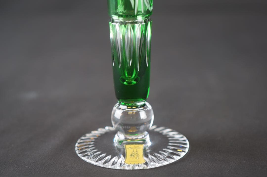 Meissen crystal マイセン 一輪挿し 花瓶 グリーン 美品