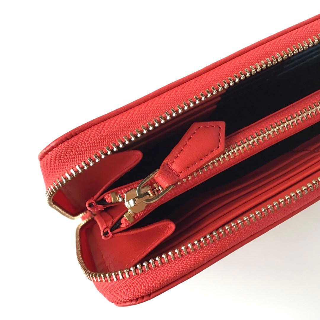 【新品】ポールスミス✨クラシックレザー ラウンド長財布 レッド ストライプ