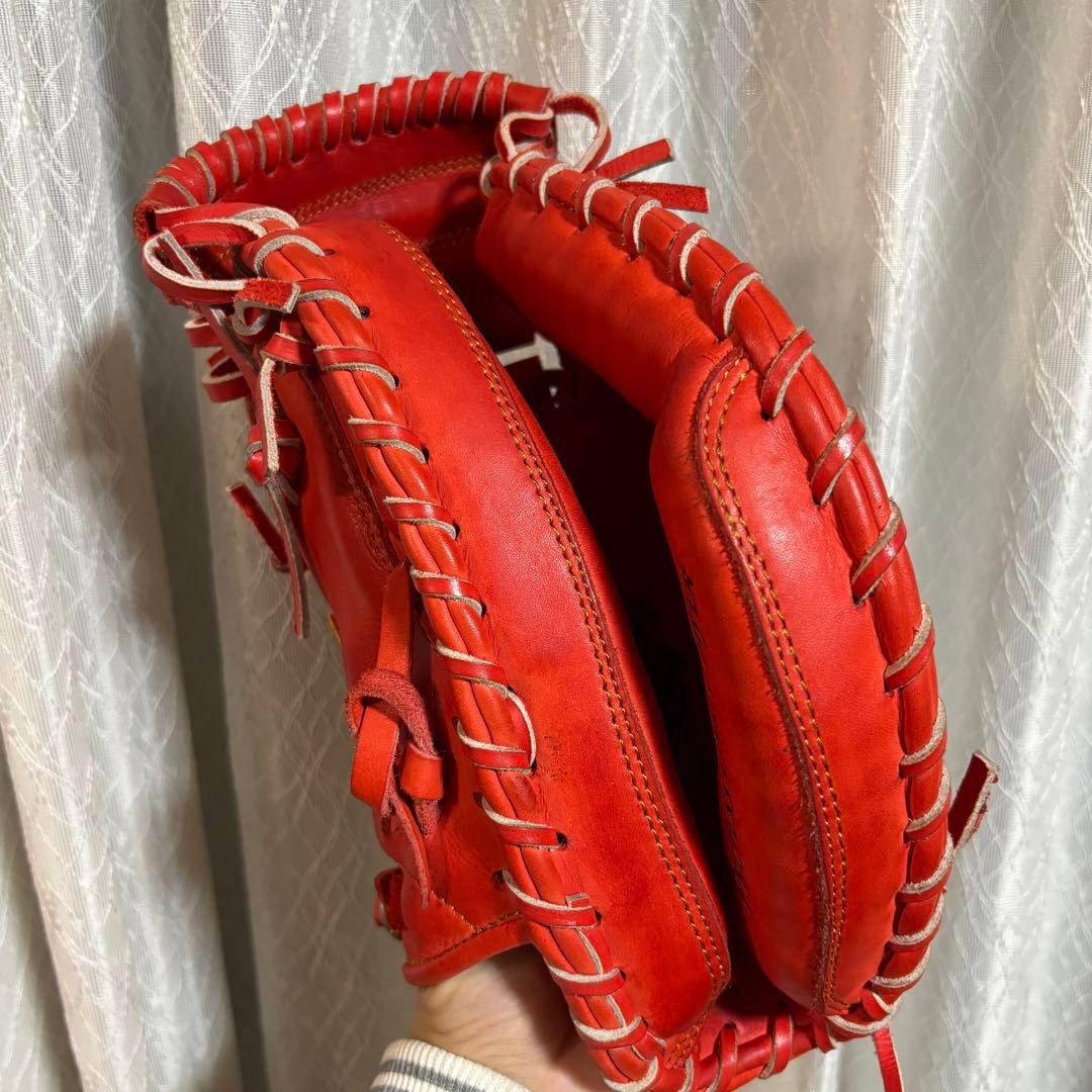 ZETT 軟式 キャッチャーミット 型付け済 美品 レッド